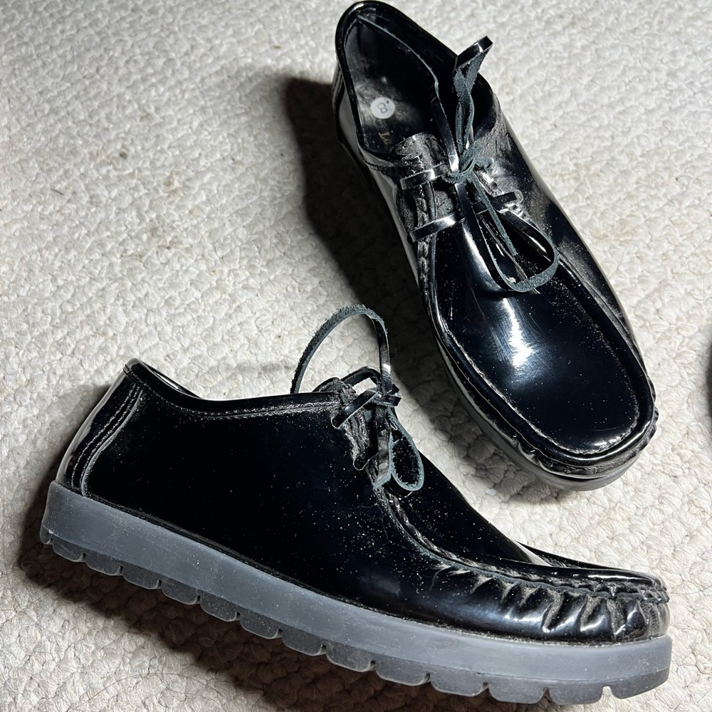 Argentina Black Patent Leather Loafers Shoes La Curtiembre Size 8